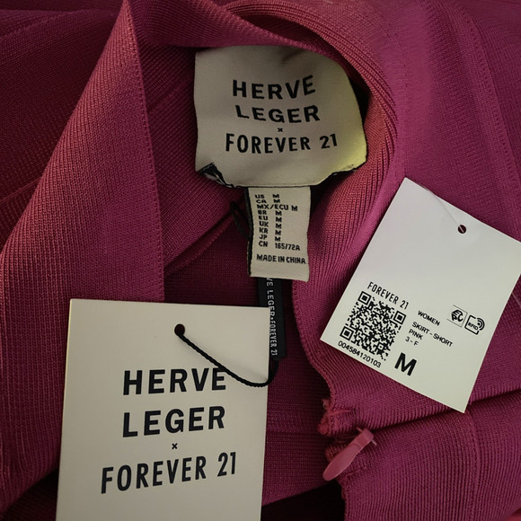NWT Herve Leger x Forever 21 Bandage Mini Skirt Hot Pink Stretch M - Picture 6 of 6